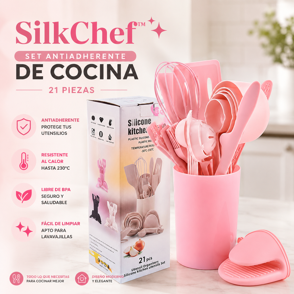 SilkChef™ — Set Antiadherente de Cocina 21 Piezas
